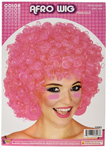 Forum Novelties Unisex Afro/Clown Wig, Pink, One Size