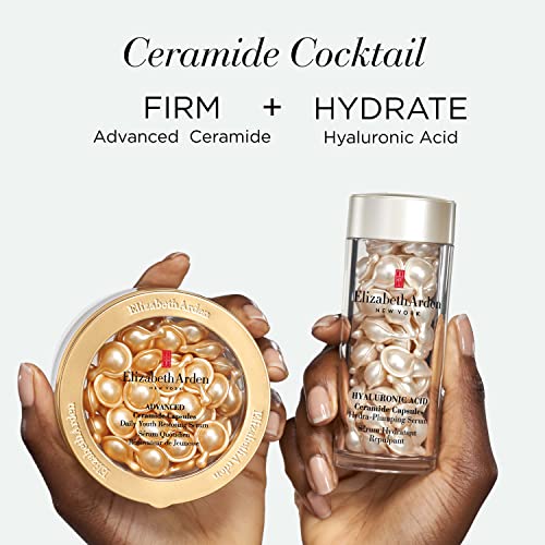 Elizabeth Arden Anti-Aging Ceramide Capsules Serum, Advanced Daily Youth Restoring Serum, 30 Count