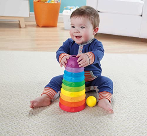 Fisher-Price Baby Stacking and Nesting Stack and Roll Cups, Set of 10 Multi-Color Toys for Infants and Toddlers Ages 6+ Months