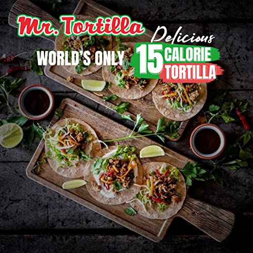 Mr. Tortilla 1 Net Carb Tortilla Wraps (96 Tortillas) | Keto, Low Carb, Reduced Calorie, Vegan, Kosher | Only 15 Calories, Delicious and Guilt-Free, Healthy Snacks and Bread Alternative (Multigrain)