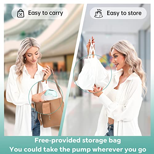 MomMed Double Wearable Breast Pump, Hands-Free Electric Breast Pump with 3 Mode 12 Levels, Leak-Proof Design and Low Noise, 27mm All-in-One Painless Breastfeeding Breast Pump, Extra 24mm Flange Inserts