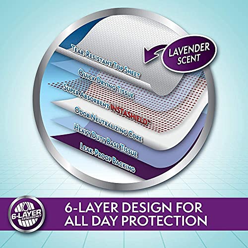 Simple Solution 6-Layer All Day Premium Dog Pads, 23 x 24, Lavender Scent, 50 pads