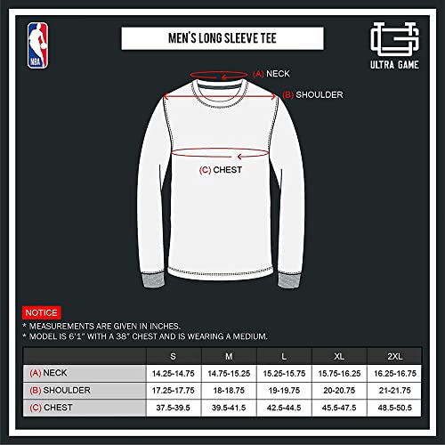Ultra Game -NBA Men's Active Long Sleeve Pullover T-Shirt