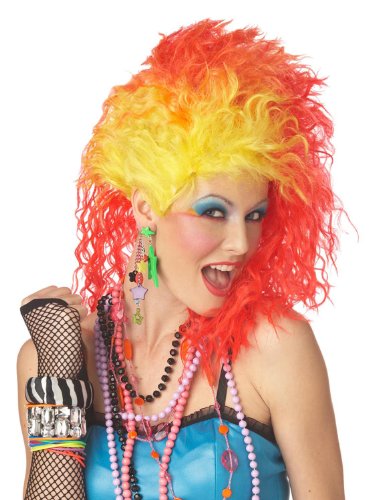 True Colors 80s Wig Standard Orange,Yellow