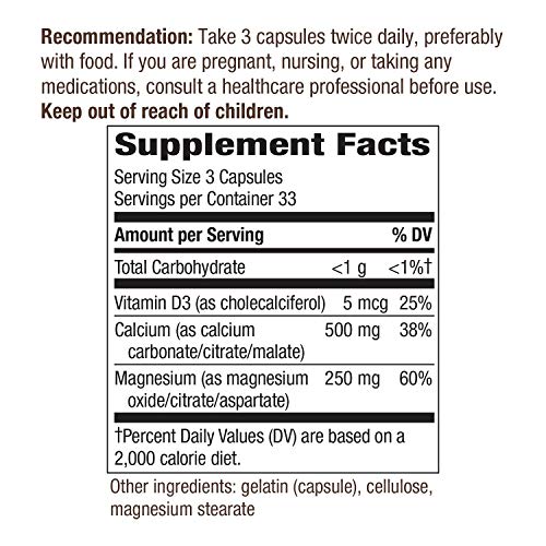 Nature's Way Calcium-Magnesium-Vitamin D Capsules, Supports Bone and Muscle Health*, 100 Capsules