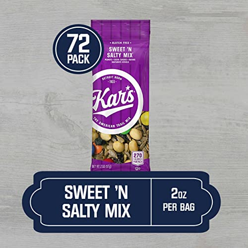 Kar’s Nuts Original Sweet ‘N Salty Trail Mix, 2 oz Individual Snack Packs – Bulk Pack of 72, Gluten-Free Snacks