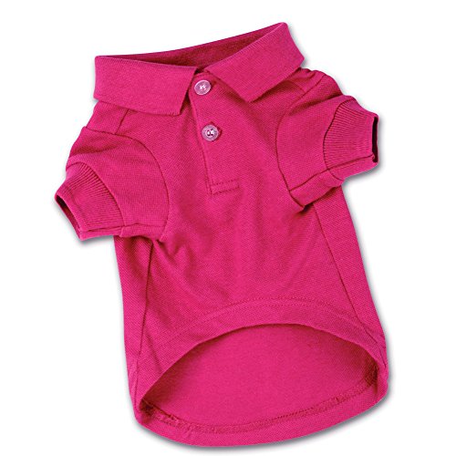 Zack and Zoey Cotton Polo Shirt for Dogs, 24' X-Large, Raspberry Sorbet