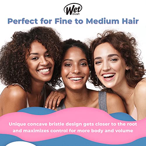 Wet Brush Volume and Body Round Brush for Fine to Medium Hair - Volumizing Salon Blow-Out with Less Pain, Effort and Breakage - Professional and Lightweight Natural Boar Bristle Detangles and Removes Knots