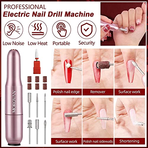 30Pcs Dip Powder Nail Kit Starter-Morovan 18 Colors Dip Powder Pure Glitter Nail Dipping Powder Set with Electric Nail Drill Machine Dipping Powder for Beginners or Professional DIY at Home