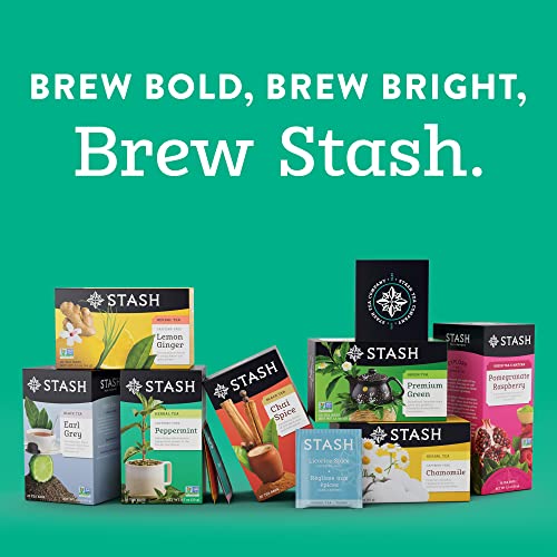 Stash Tea Lemon Ginger Herbal Tea - Naturally Caffeine Free, Non-GMO Project Verified Premium Tea with No Artificial Ingredients, 20 Count (Pack of 6) - 120 Bags Total