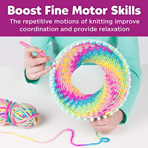 Creativity for Kids Quick Knit Loom Kit - Knitting Kit for Kids, Make Your Own Pom Pom Hat And Accessories, Knitting Loom Crafts for Kids