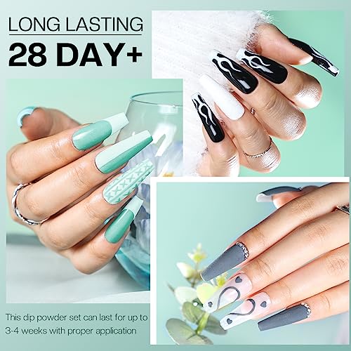 Morovan Dip Powder Nail Kit - 8 Colors Nail Dip Powder Kit With Nail Drill All In One Dip Nails Powder Starter Kit With Dip Powder Liquid Set Base and Top Coat Dipping Powder Nail Kit Salon DIY at Home