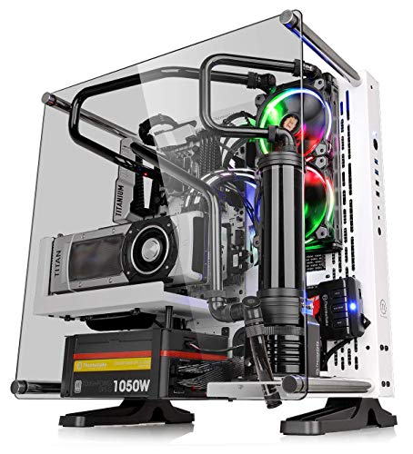 Thermaltake Core P3 ATX Tempered Glass Gaming Computer Case Chassis, Open Frame Panoramic Viewing, White Edition, CA-1G4-00M6WN-05, Snow