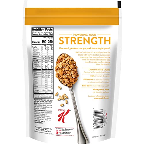 Special K Breakfast Granola Cereal, 8 Vitamins and Minerals, Anytime Snacks, Touch of Honey (6 Bags)