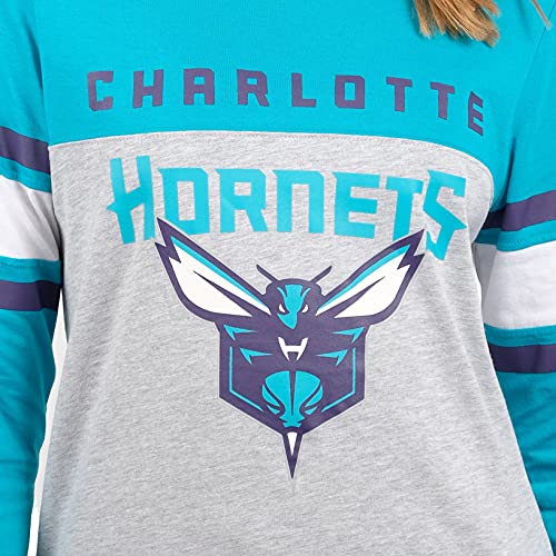 Ultra Game NBA Charlotte Hornets Womens Sleepwear Super Soft Hacci Pajama Loungewear Pants, Heather Gray, Small