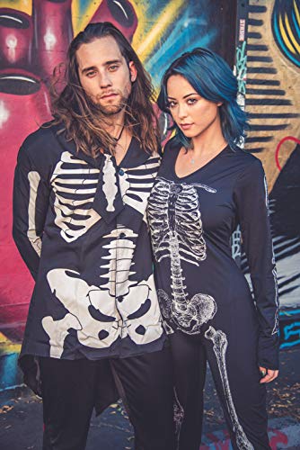 Leg Avenue Women's X-Ray Skeleton Catsuit Costume, Black/White, Small