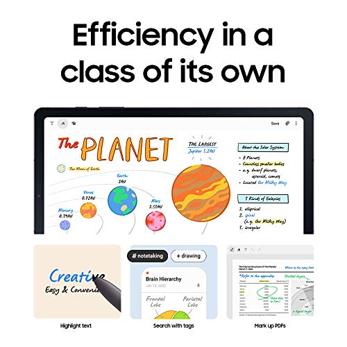 SAMSUNG Galaxy Tab S6 Lite 10.4' 128GB Android Tablet w/ Long Lasting Battery, S Pen Included, Slim Metal Design, AKG Dual Speakers, US Version, Oxford Gray