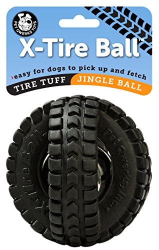 Pet Qwerks X-Tire Ball Dog Toys - Jingle Interactive Chew Toy - Medium