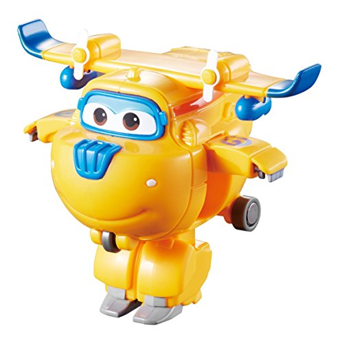 Super Wings 7' Donnie's Dozer Playset with 2' Transform-a-Bot Donnie Mini Figure, Transforming Airplane Toy Vehicle, Plane to Robot, Birthday Gift For Preschool Kids 3 4 5 year old Boys And Girls