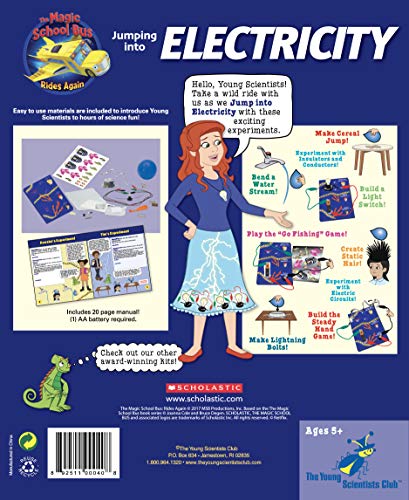 The Magic School Bus Rides Again: Jumping into Electricity By Horizon Group USA, Homeschool STEM Kits for Kids, Includes Educational Manual, Anti-Static Film, Circuit Holders, Buzzer, Copper and More