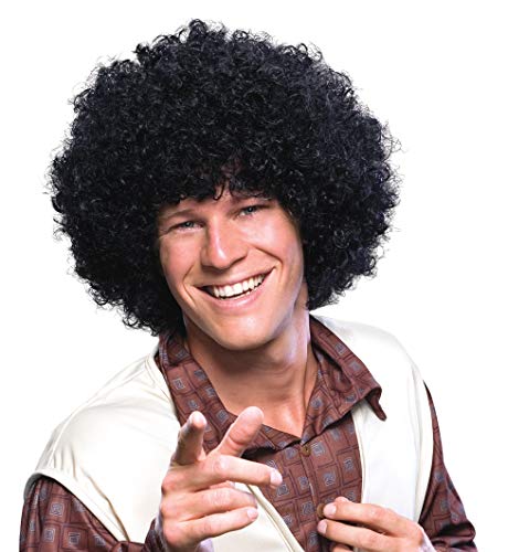 Rubie's Adult Humor Mid Length Afro Wig, Black, One Size