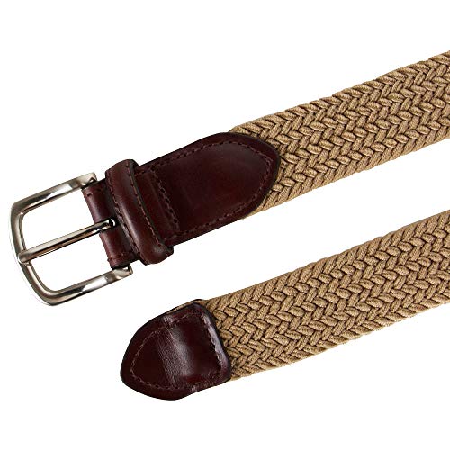 Dockers Men's Big Boys' Braided Elastic-Web Stretch Belt,Khaki,