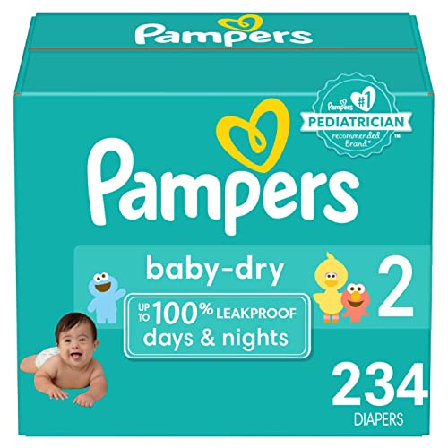 Diapers Size 2, 234 Count - Pampers Baby Dry Disposable Baby Diapers (Packaging and Prints May Vary)