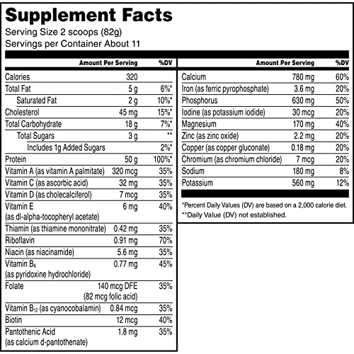 Muscle Milk Pro Series Protein Powder Supplement, Intense Vanilla, 2 Pound, 11 Servings, 50g Protein, 3g Sugar, 20 Vitamins and Minerals, NSF Certified for Sport, Workout Recovery, Packaging May Vary