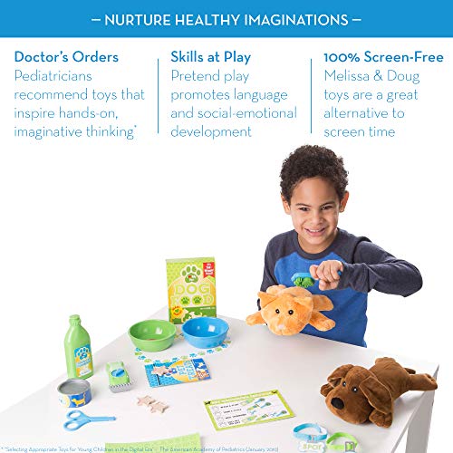Melissa and Doug Feeding and Grooming Pet Care Play Set - Pretend Play Vet Toy Veterinarian Kit For Kids