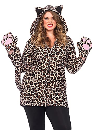 Leg Avenue Women's Plus Size Cozy Leopard, 3X/ 4X