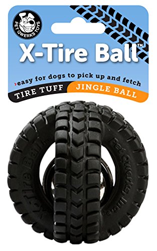Pet Qwerks X-Tire Ball Dog Toys - Jingle Interactive Chew Toy - Small