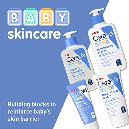 CeraVe Baby Lotion | Gentle Baby Skin Care with Ceramides, Niacinamide and Vitamin E | Fragrance, Paraben, Dye and Phthalates Free | Lightweight Baby Moisturizer | 8 Ounce | Packaging May Vary