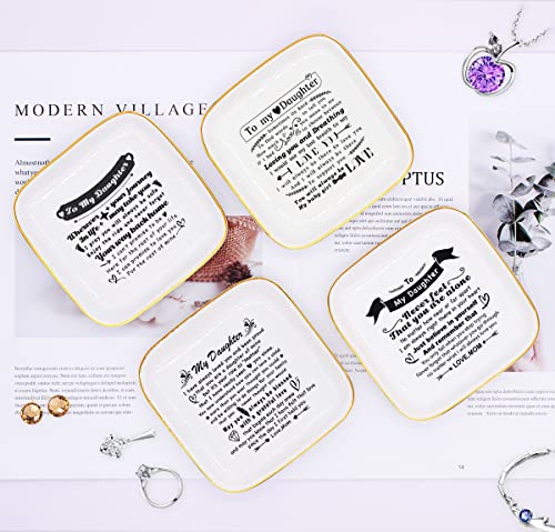To My Daughter Saying Ceramic Ring Dish Decorative Jewelry Tray for Daughter, Unique Daughter Birthday Christmas Meaningful Gifts for Daughter from Mom - I Have Always Loved You