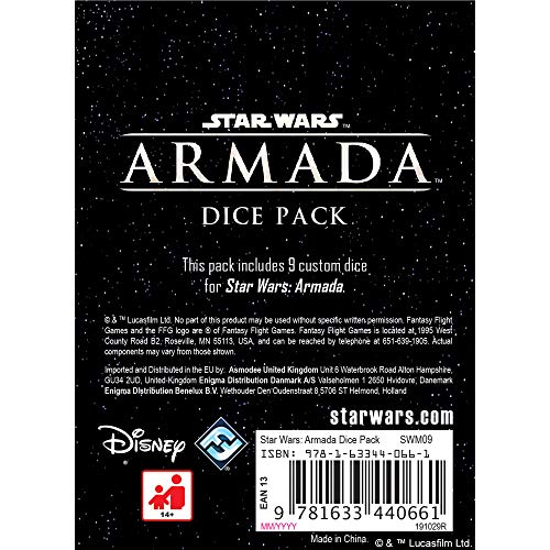 Star Wars Armada DICE ACCESSORY PACK | Miniatures Battle Game | Strategy Game for Adults and Teens | Ages 14+ | 2 Players | Avg. Playtime 2 Hours | Made by Fantasy Flight Games