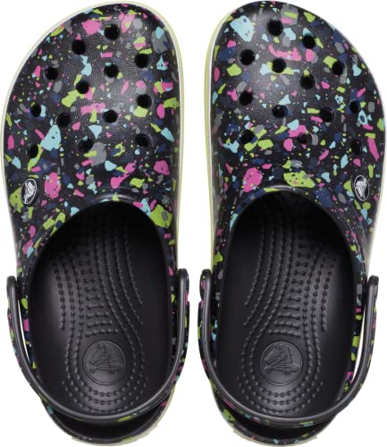 Crocs Unisex Men's and Women's Crocband Graphic Clog, Black/Multi, 6 US