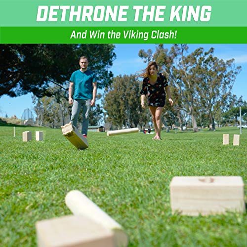 GoSports Regulation Size Kubb Viking Clash Toss Game Set for Kids and Adults