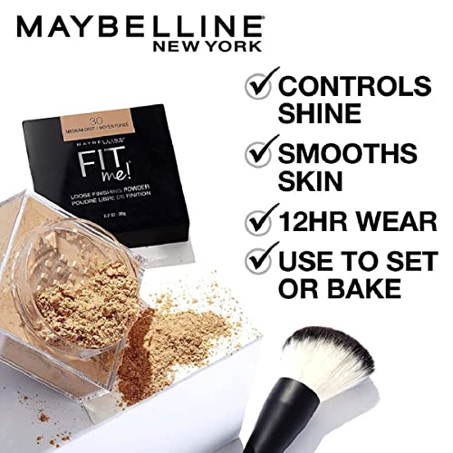 Maybelline Fit Me Loose Setting Powder, Face Powder Makeup and Finishing Powder, Medium Deep, 1 Count
