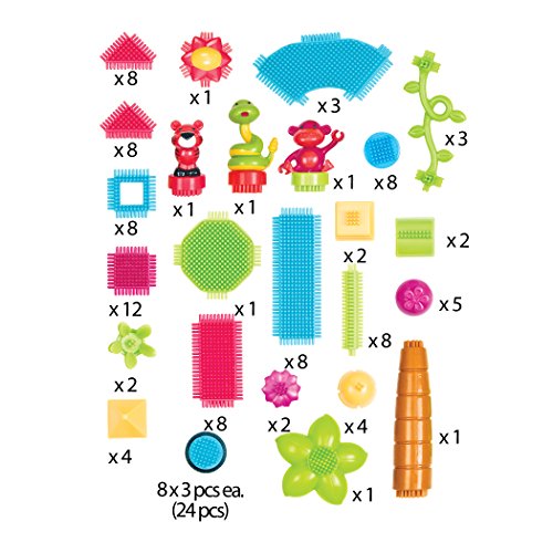 Bristle Blocks by Battat – The Official Bristle Blocks – 128 Pieces in a Bucket – STEM Creativity Building Toys for Dexterity and Fine Motricity – BPA Free 2 years +