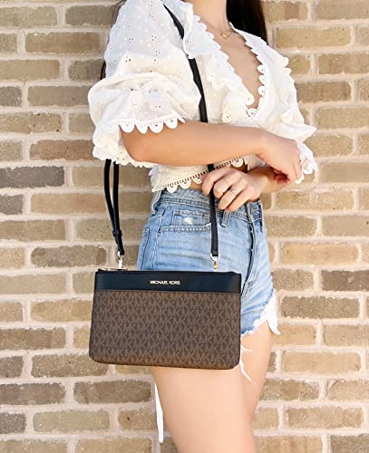 Michael Kors Maisie Large Pebbled Leather 3-IN-1 Tote Bag (Black Brown Multi)