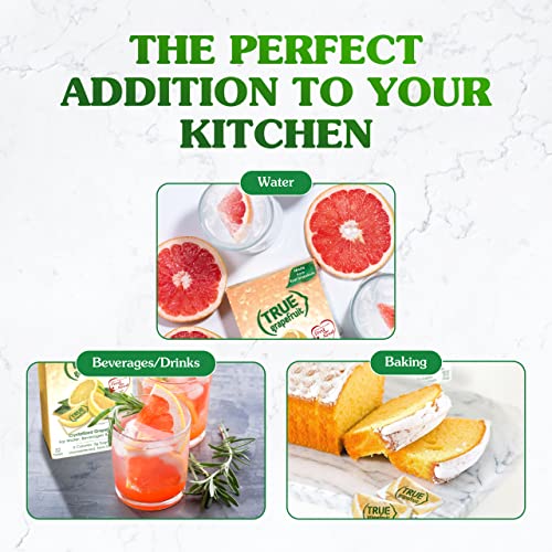 TRUE GRAPEFRUIT Water Enhancer (32 Packets) | Zero Calorie Unsweetened Water Flavoring | For Water, Bottled Water and Recipes | Water Flavor Packets Made with Real Grapefruit