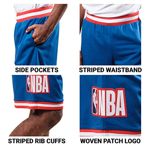 Ultra Game NBA NBA Mens Chrome Basketball Shorts, Royal Blue, XX-Large