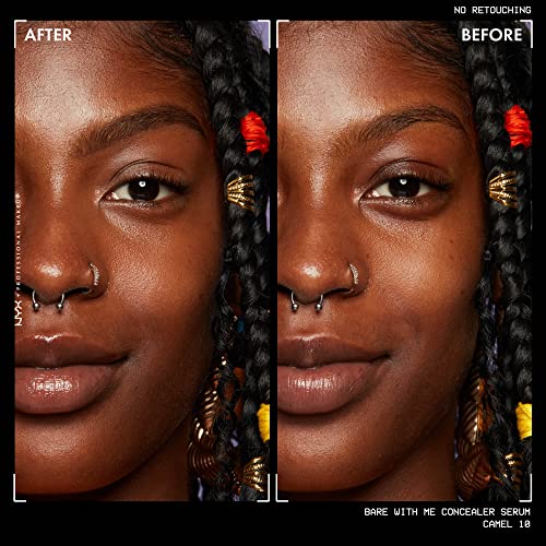 NYX PROFESSIONAL MAKEUP Bare With Me Concealer Serum, Up To 24Hr Hydration - Camel