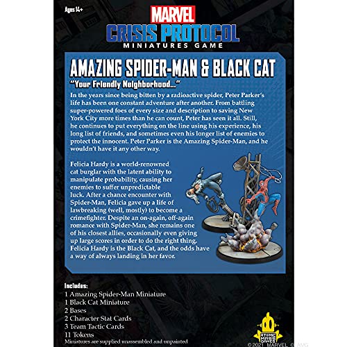 Marvel Crisis Protocol Amazing Spiderman and Black Widow CHARACTER PACK | Miniatures Battle Game | Strategy Game for Adults | Ages 14+ | 2 Players | Avg. Playtime 90 Mins | Made by Atomic Mass Games