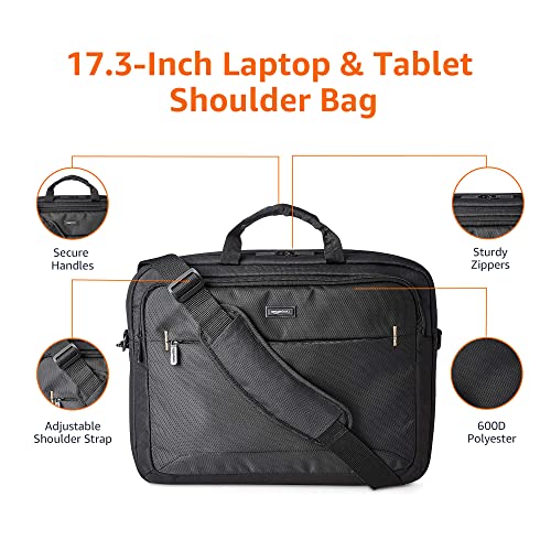Amazon Basics 17.3-Inch Laptop Case Bag, Fits Dell, HP, ASUS, Lenovo, MacBook Pro and more, Black