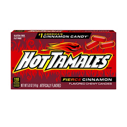 Hot Tamales Fierce Cinnamon Chewy Candy, 5 ounce Theater Box (Pack of 12)