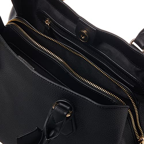 NINE WEST womens Brooklyn Jet Set Carryall SATCHEL, Black, One Size US