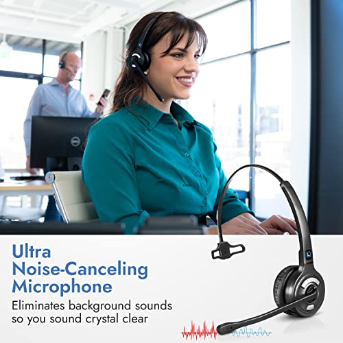 Leitner LH270 Wireless Office Headset with Mic - Computer and Telephone Headset - Phone Headsets for Office Phones – Single-Ear Premium Lite