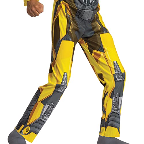 Bumblebee Costume, Muscle Transformer Costumes for Boys, Padded Character Jumpsuit, Kids Size Small (4-6)