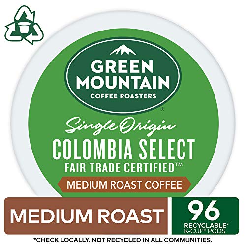 Green Mountain Coffee Roasters Colombia Select, Single-Serve Keurig K-Cup Pods, Medium Roast Coffee Pods, 96 Count