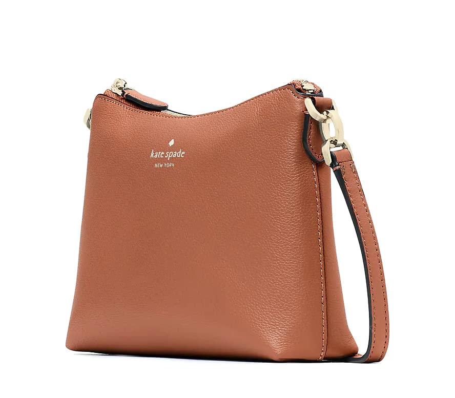 Kate Spade Bailey Textured Leather Crossbody Bag Purse Handbag, Warm Gingerbread